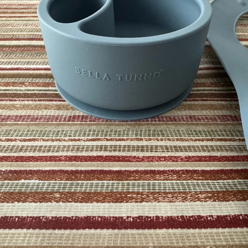 New Bella Tunno Blue Baby Boy Bib and Bowl Set - Picture 5 of 5